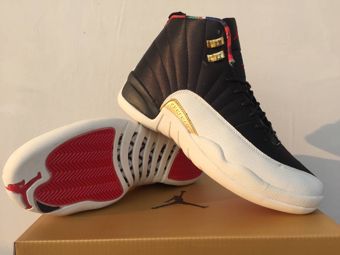 New Air Jordan 12 Pig Year of CNY Black Gold - Click Image to Close